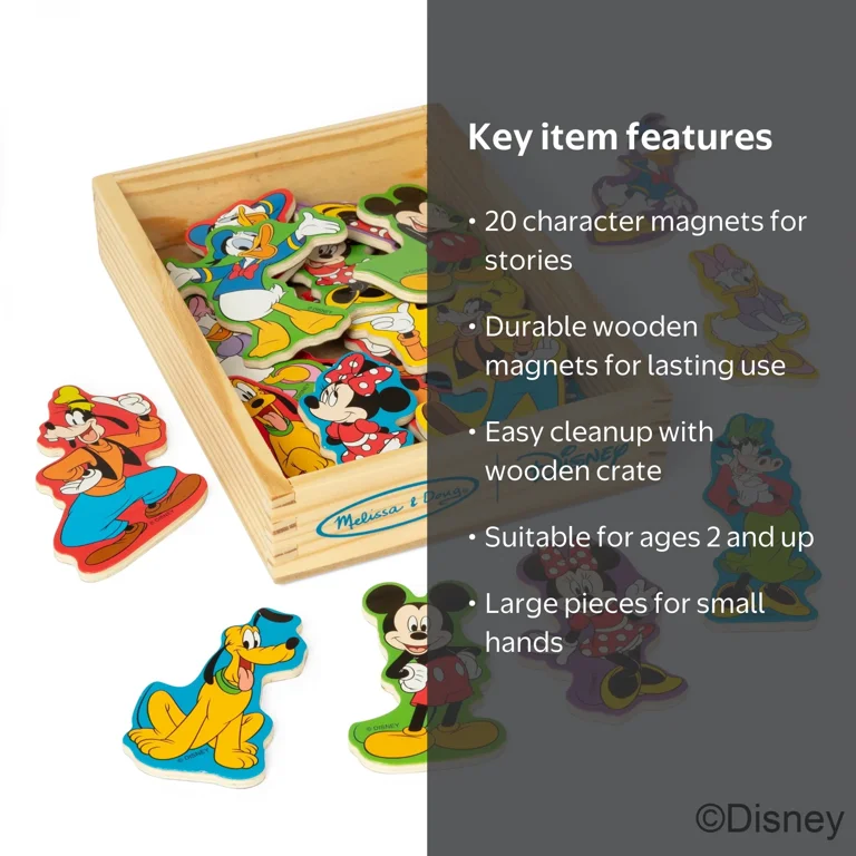 Melissa and Doug Disney Mickey and Friends Wooden Magnets, 20