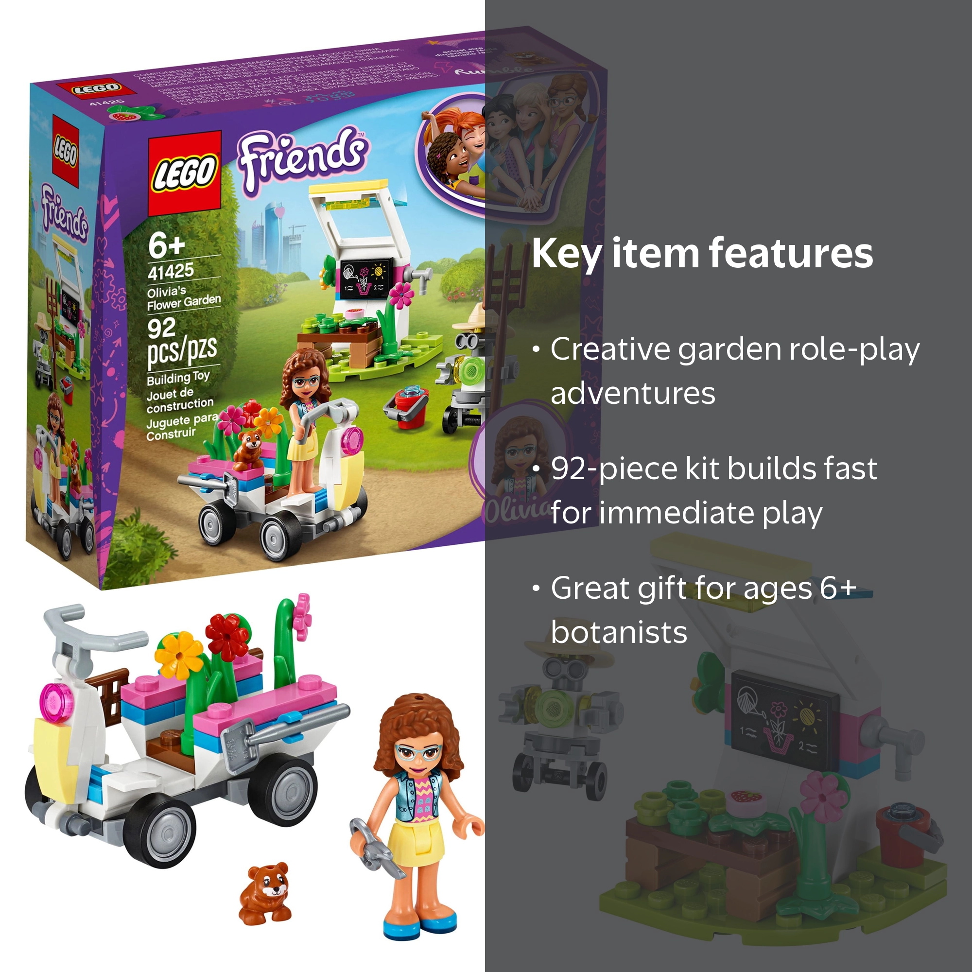 LEGO, Building Toy, 41425, Olivia‚Äôs Flower Garden with