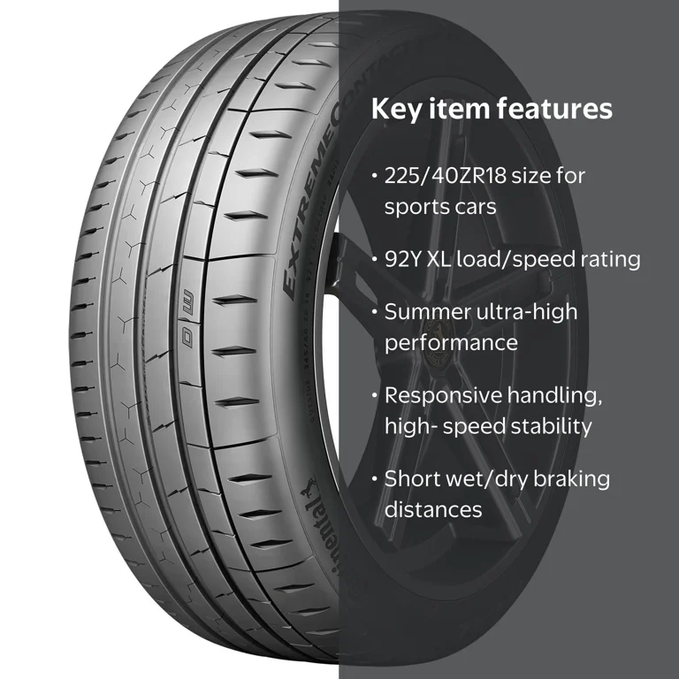 Continental 225/40ZR18 ROMANIA 産2024年製4本 Continental ExtremeContact Sport 02, 225/40ZR18 92Y XL, Summer