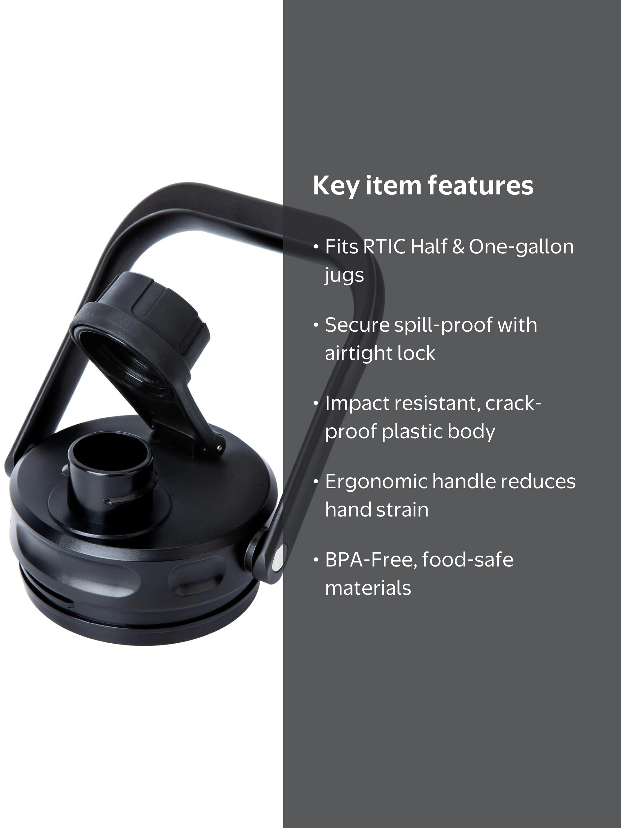 SUNMON Replacement Lid for RTIC Water Bottles, Steel Handle