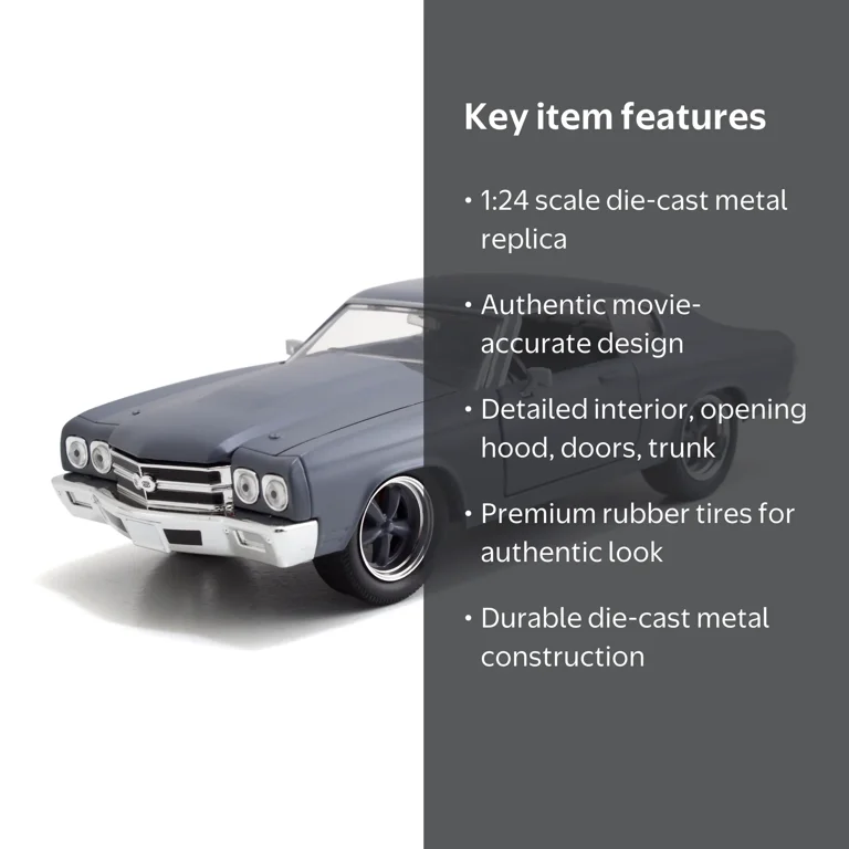 Fast & Furious Dom's 1970 Chevy Chevelle SS 1:24 Scale Die-Cast