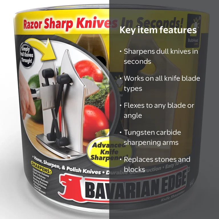 Official As Seen On TV Bavarian Edge Kitchen Knife Sharpener by