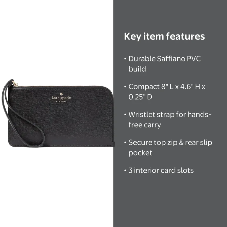 Kate Spade Women's Lucy Saffiano Leather Medium L-zip Wristlet