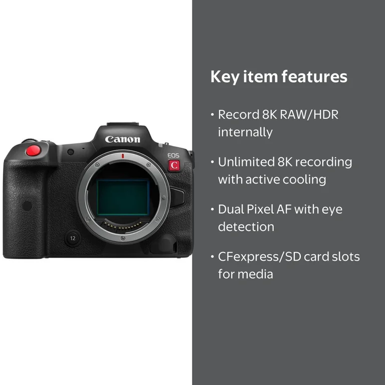 Canon EOS R5C Mirrorless Digital Cinema Camera Body, 4K120, HDMI