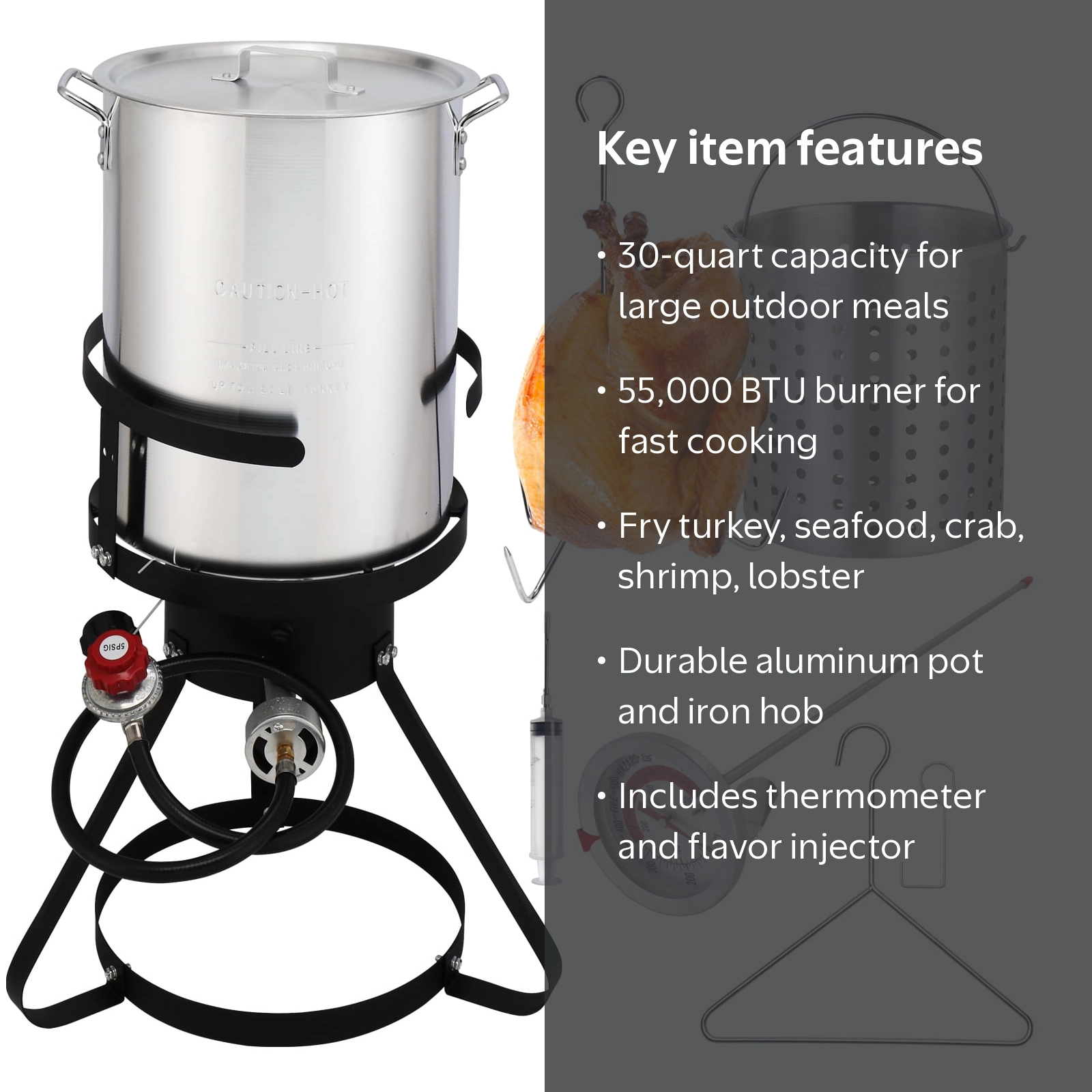 Zimtown, Outdoor Fryer, 30qt Deep Fish Turkey Propane Boil