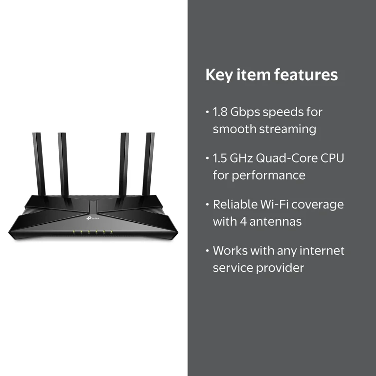 TP-Link Archer AX1800 | 4 Stream Dual-Band WiFi 6 Router | 1.8