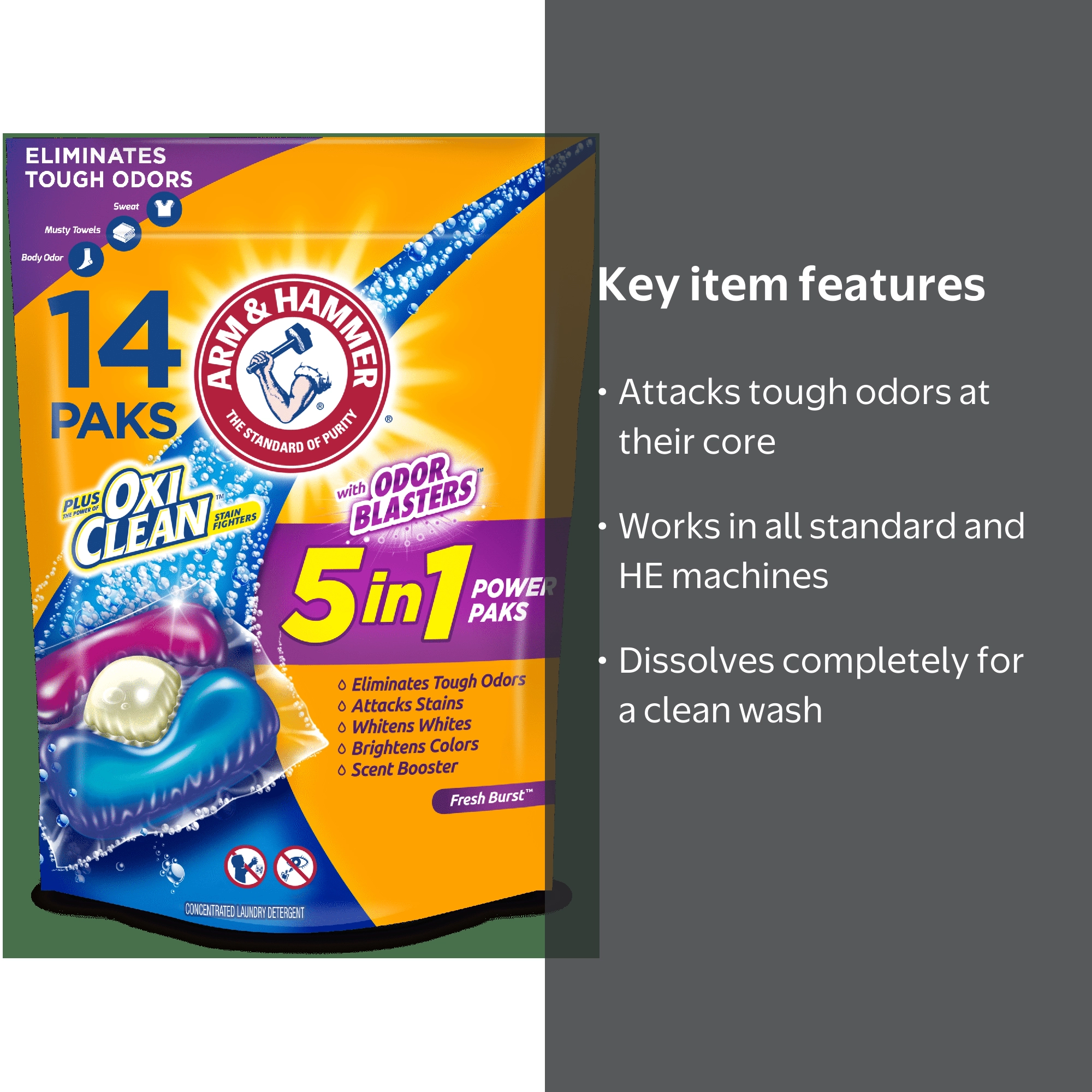 Arm & Hammer Plus OxiClean High Efficiency Odor Blasters Laundry