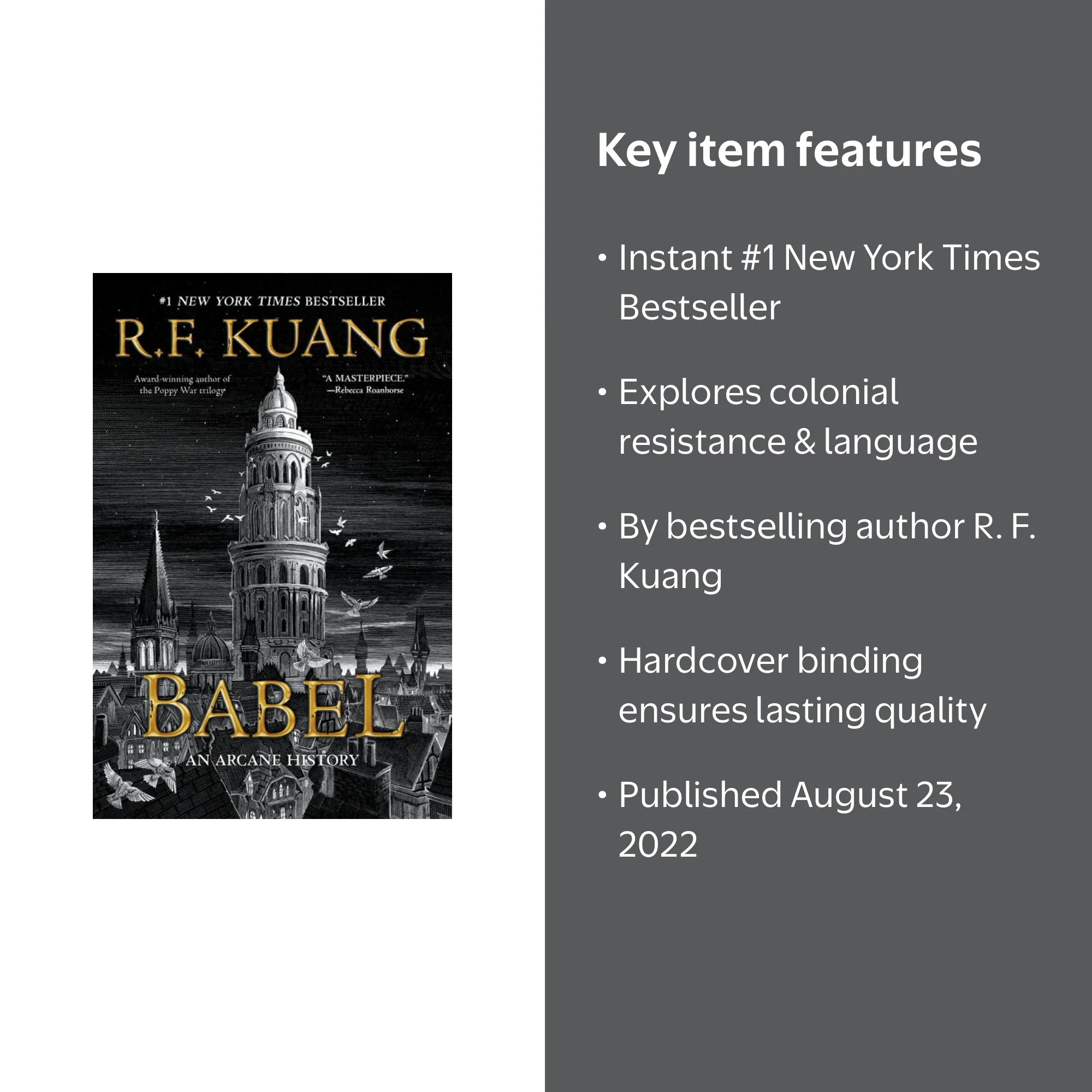 R. F. Kuang, Hardcover Book, Babel: Or the Necessity of Violence