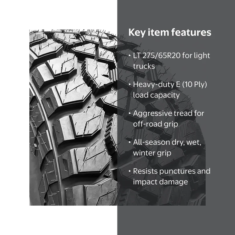Tire Mastertrack Badlands RT LT 275/65R20 Load E 10 Ply R/T Rugged