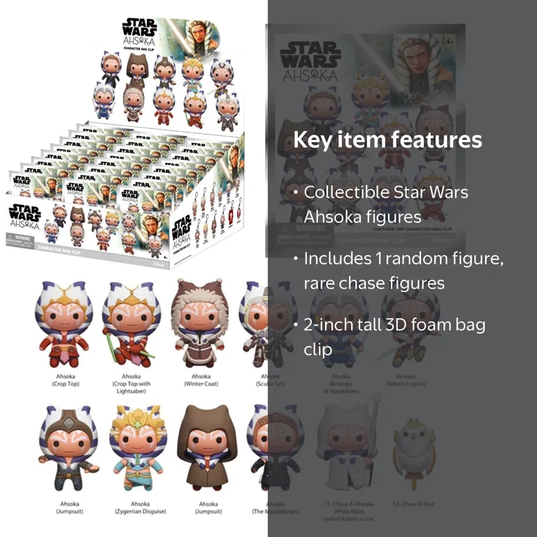 Star Wars 3D Figural Foam Bag Clip Ahsoka Mystery Pack (1 RANDOM