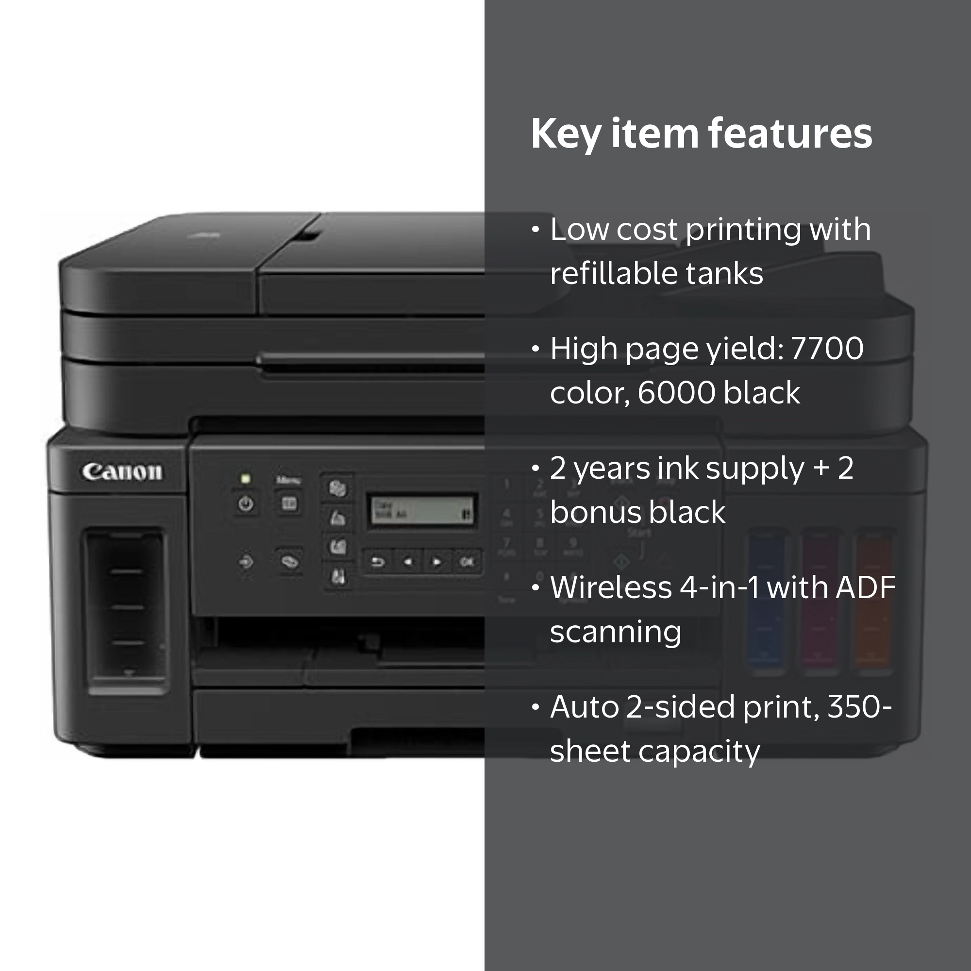 Canon PIXMA G7020 - Wireless MegaTank All-In-One Printer Copier