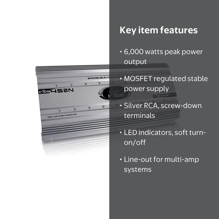 Lanzar Premium Amplifier Car Audio, Car Stereo Amplifier, 6,000
