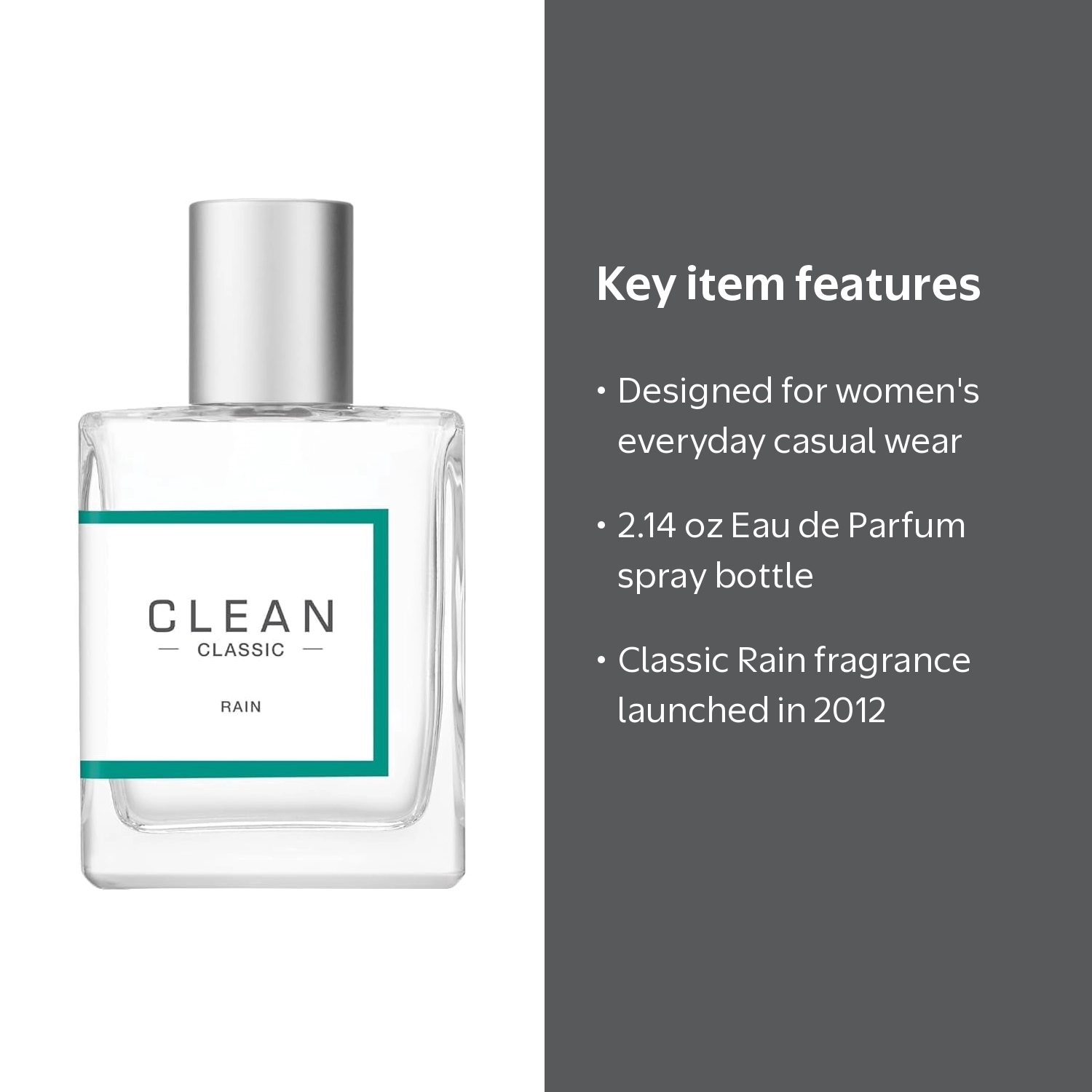 Clean, Rain Eau de Parfum, 60mL, Fresh Green Unisex Fragrance