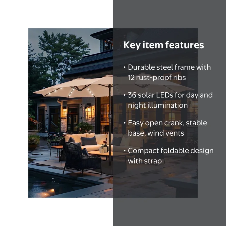 big lots sl940758 patio umbrella lights instructions 15 ft Parasol Outdoor with Multi-Mode LED Strips and Base Stand Yaheetech Frame Color: Navy Blue protected canopy EliteShade LED Lights Patio Umbrella