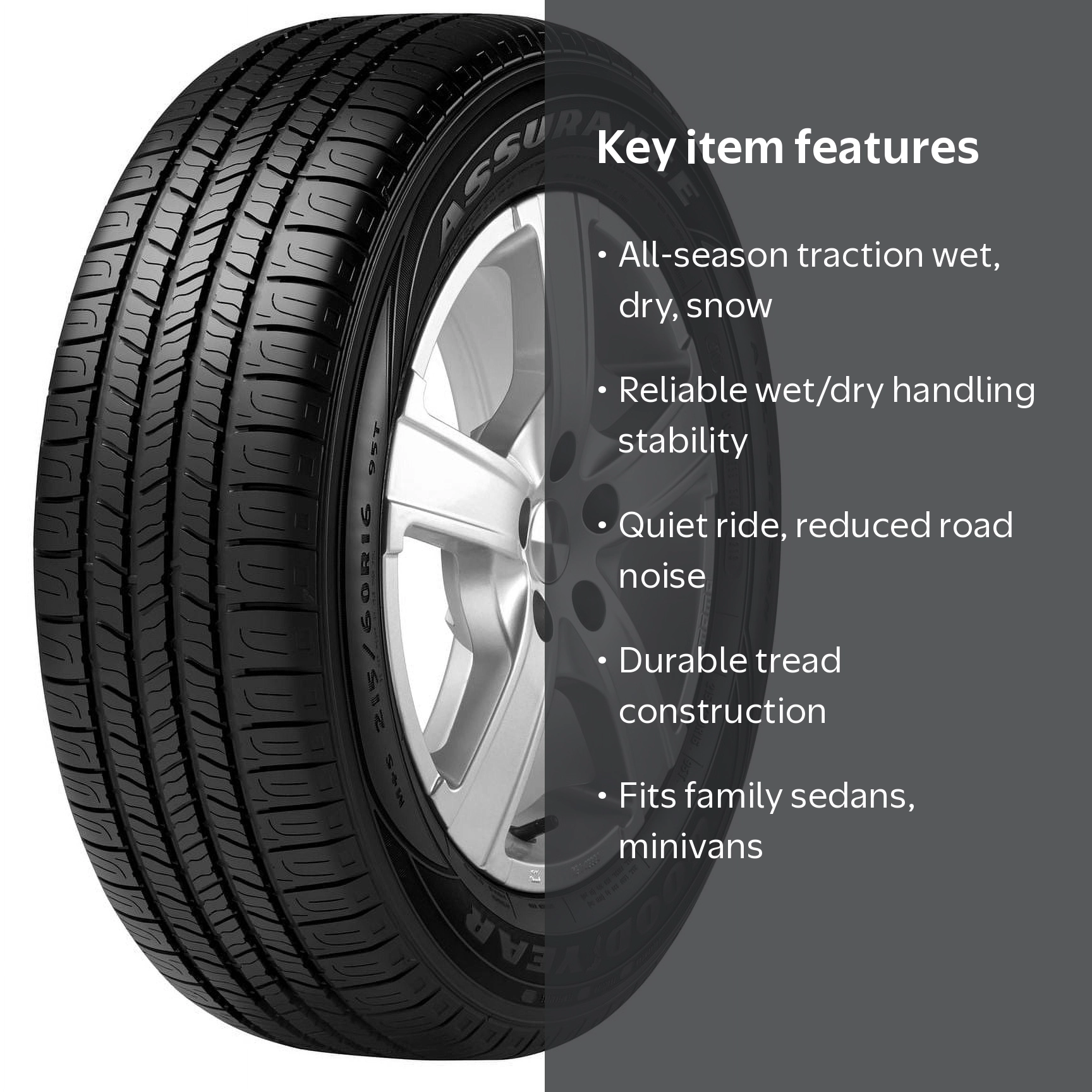 Goodyear Assurance 215/50R17 91V All-Season Passenger Tire for All