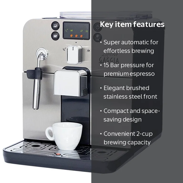 Gaggia Brera 15 Bar, 2-Cup Stainless Steel Espresso Machine