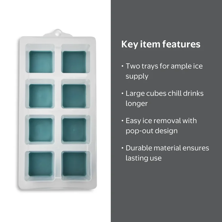 Thyme & Table Jumbo Pop-Out Ice Tray Set with Large Cubes for