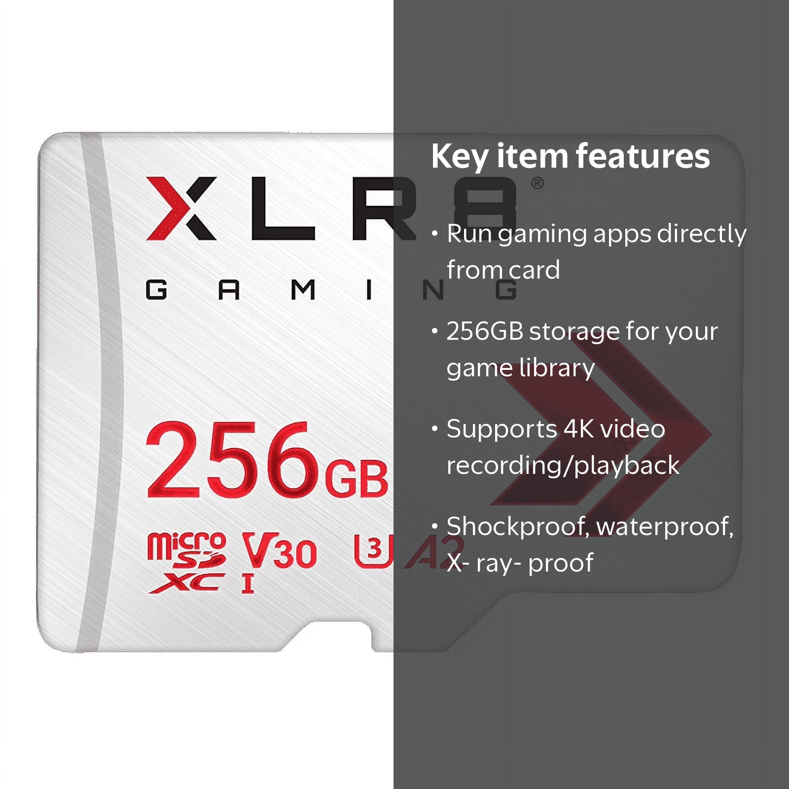PNY, microSDXC Memory Card, 256GB, UHS-I U3 V30 A2 for Gaming