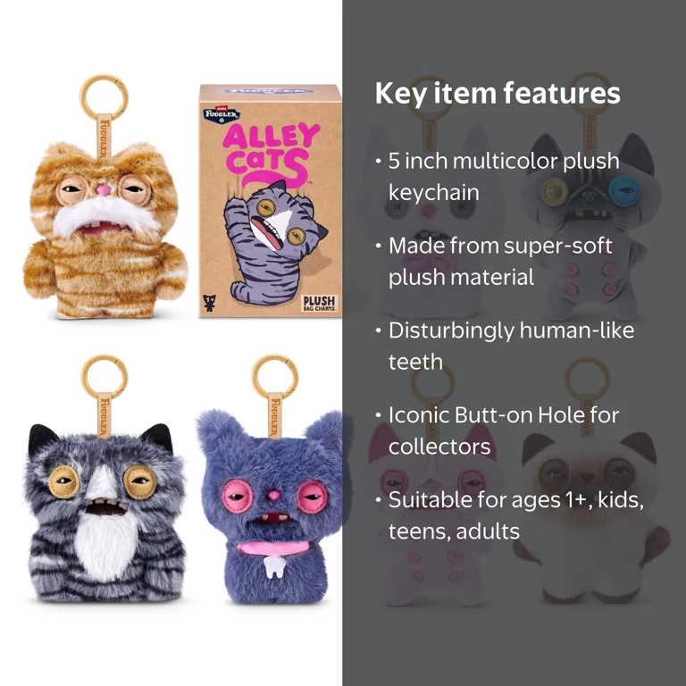 Fuggler Alley Cat Keyring 5 Inch Collectible by ZURU - Ugly