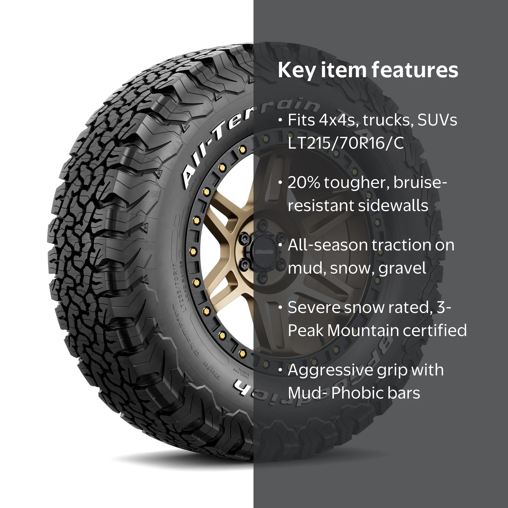 k*!様 BF GOODRICH All-Terrain 215/70R16 BFGoodrich All-Terrain T/A KO2 All-Season LT215/70R16/C 100/97R