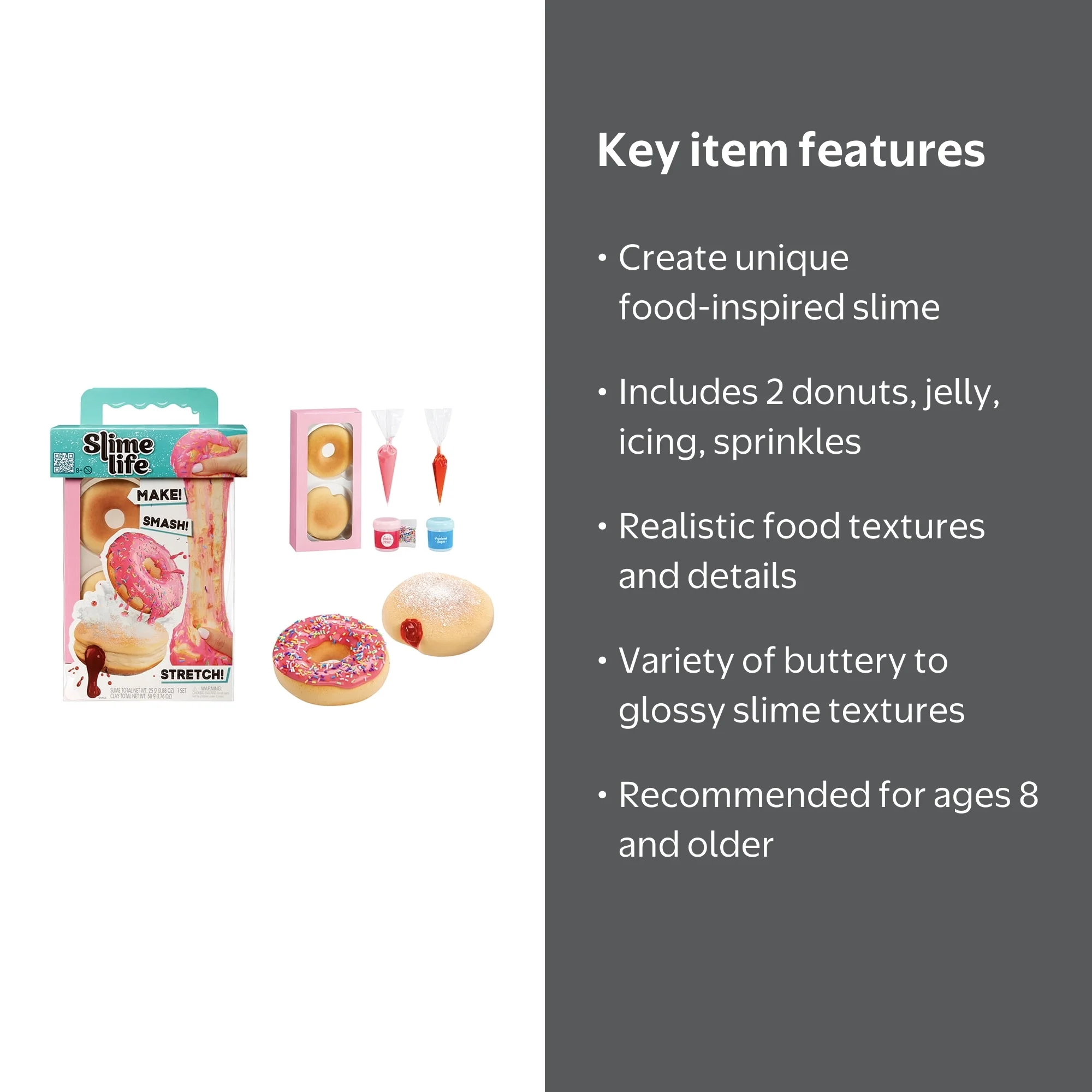 Slime Life Pink Icing Round & Jelly Filled Donuts DIY Slime Kit, Make,  Smash, and Stretch Your Food Slime, Ages 8+ - Walmart.com
