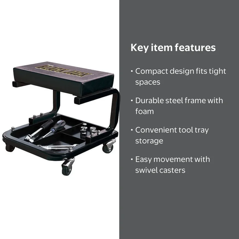 Torin Jacks TR6100W Automotive Creeper Seat with Wheels, Mechanic