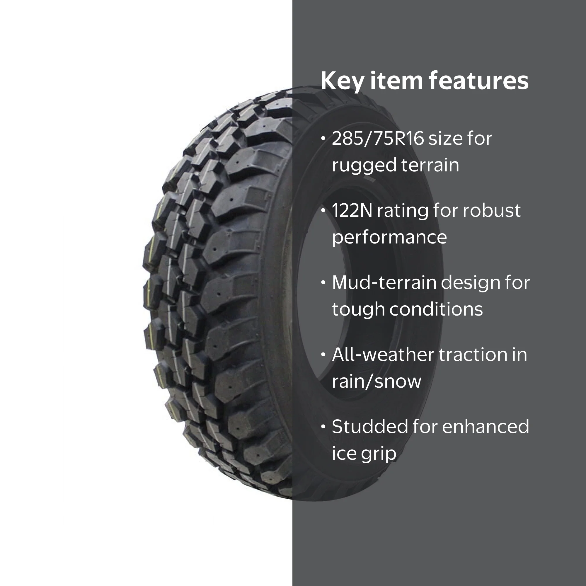 Nankang N889 M/T Mudstar 285/75R16 122 N Tire - Walmart.com