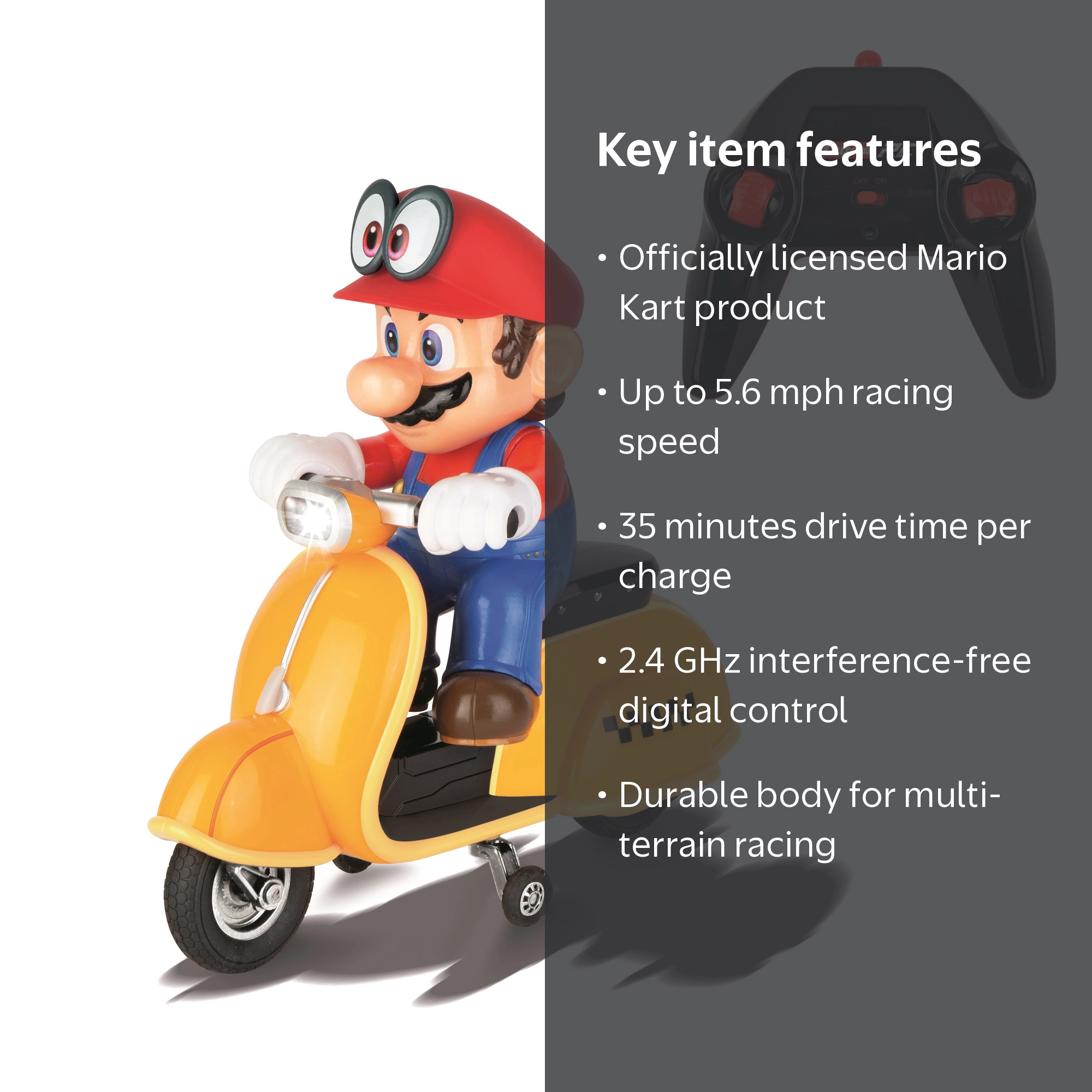 Carrera RC 1:18 Super Mario Odyssey Scooter, Mario w/ LiFePo4