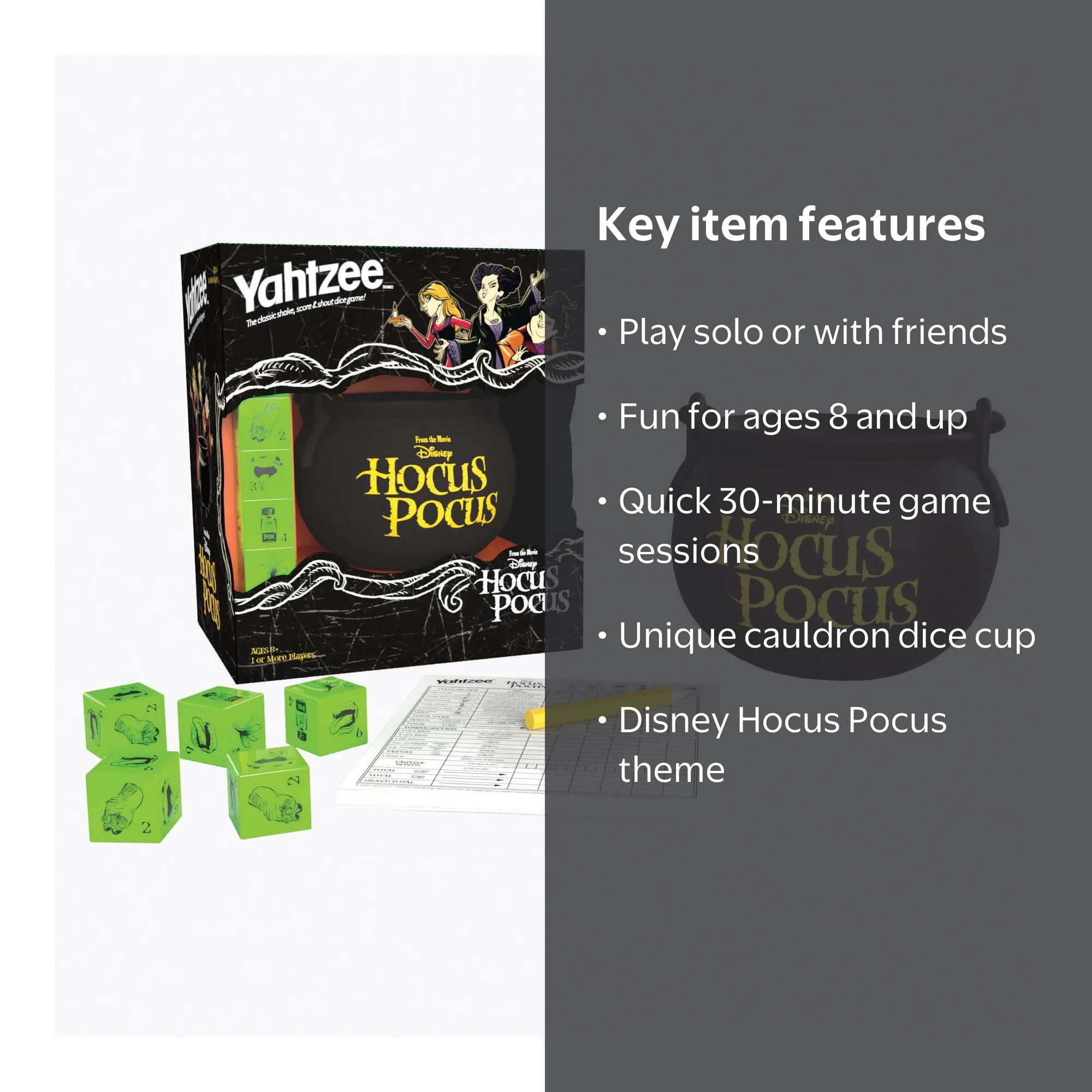Yahtzee, Dice Game, Disney Hocus Pocus, Spooky Magic Edition