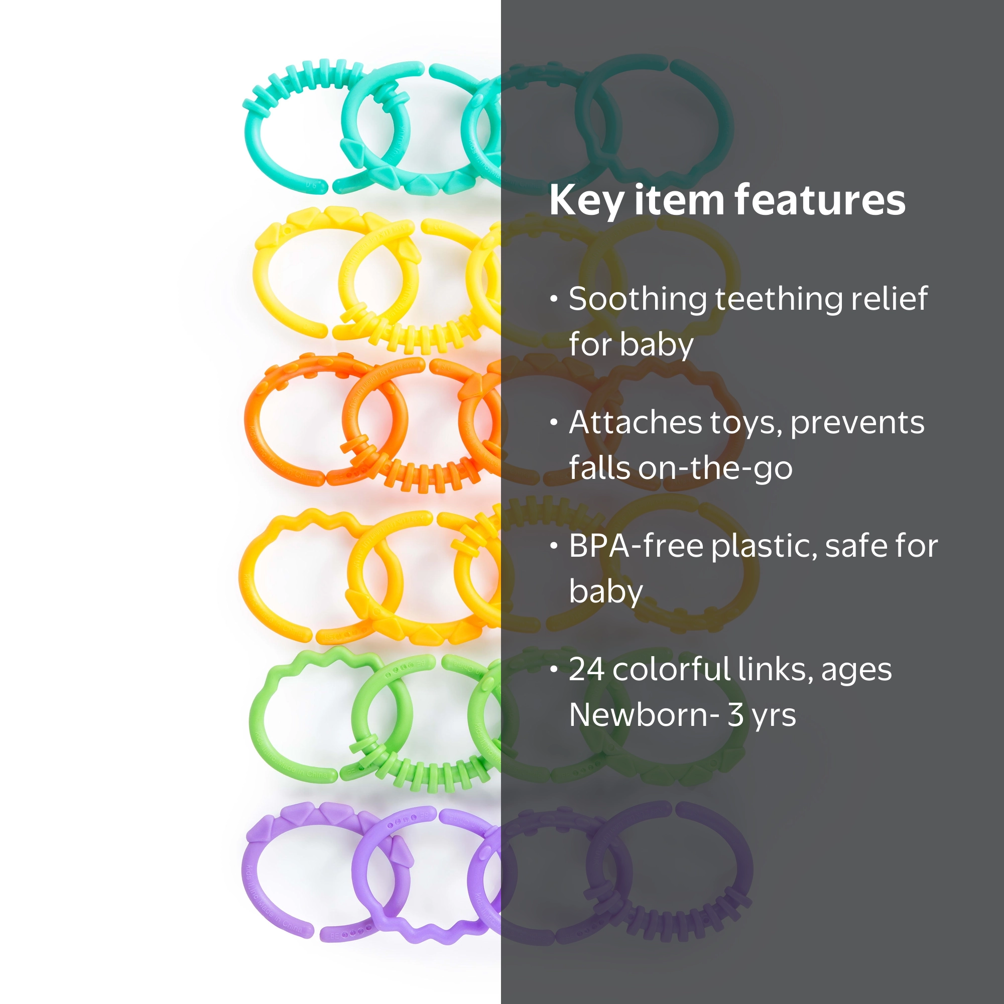 Bright Starts Lots of Links Take-Along Toys, Ages Newborn +
