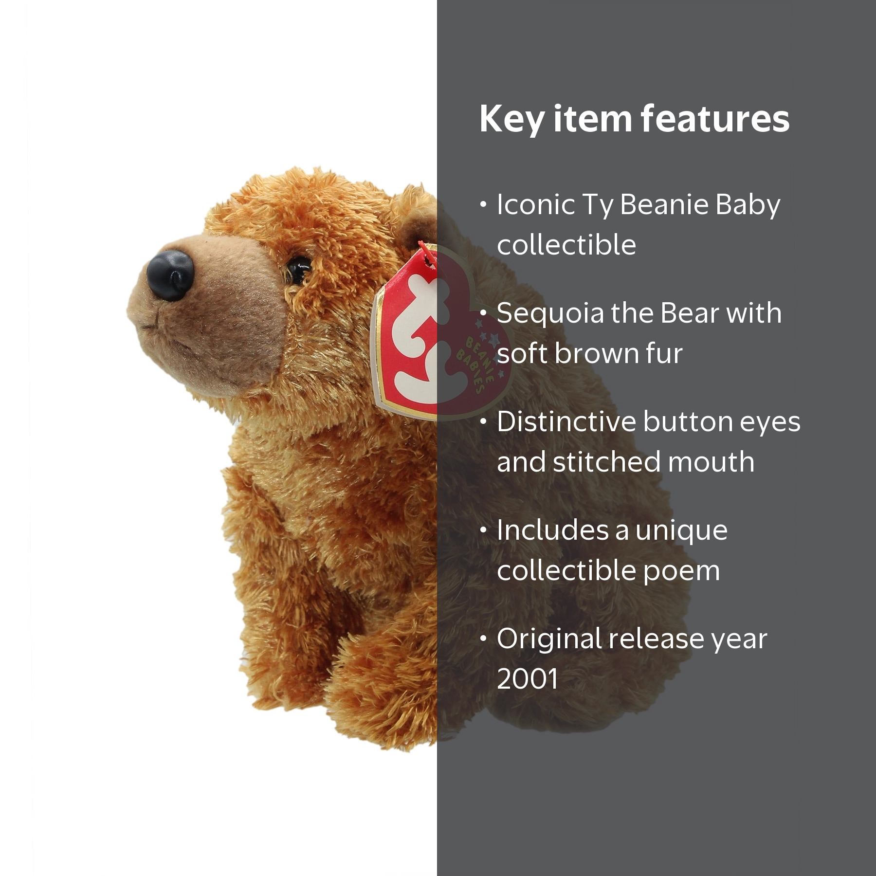 Ty Beanie Baby: Sequoia the Bear | Stuffed Animal | MWMT - Walmart.com