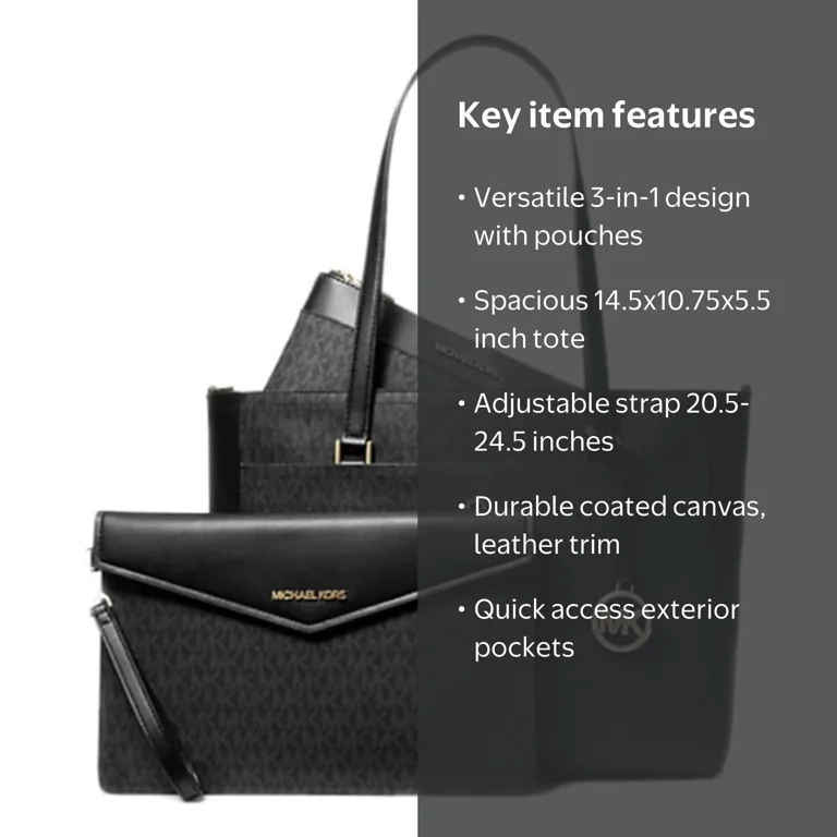 Michael Kors Womens Maisie 3 In 1 Large Top Zip Tote Crossbody