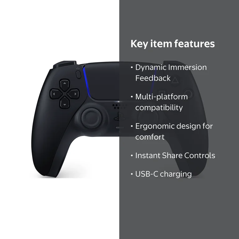 101【TMR•良品】PS5 DualSense コントローラー　ブラック PlayStation, Wireless Video Game Controller, Midnight Black