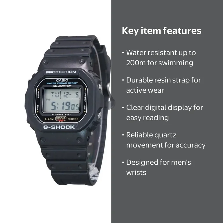Casio G-Shock Digital Resin Strap Quartz DW-5600UE-1 200M Men's