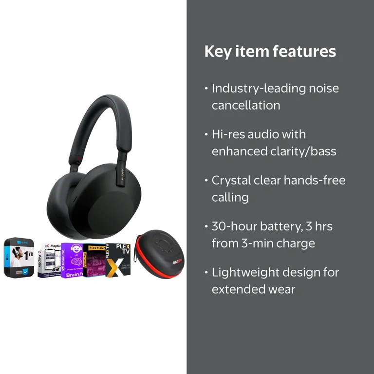 Sony WH1000XM5/B Wireless Industry Leading Noise Canceling