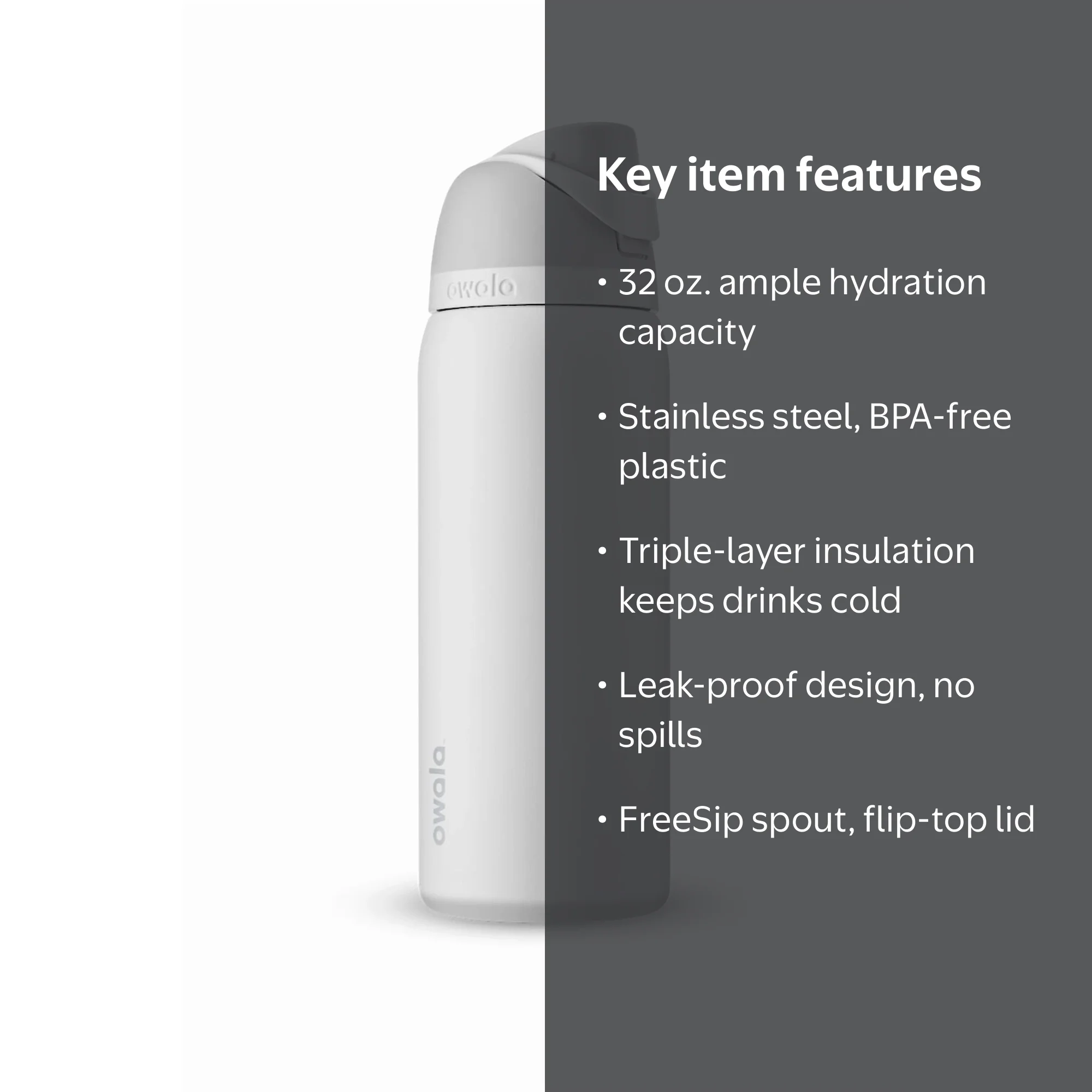 Owala FreeSip Fancy 32-oz Stainless Steel Shy Marshmallow Water