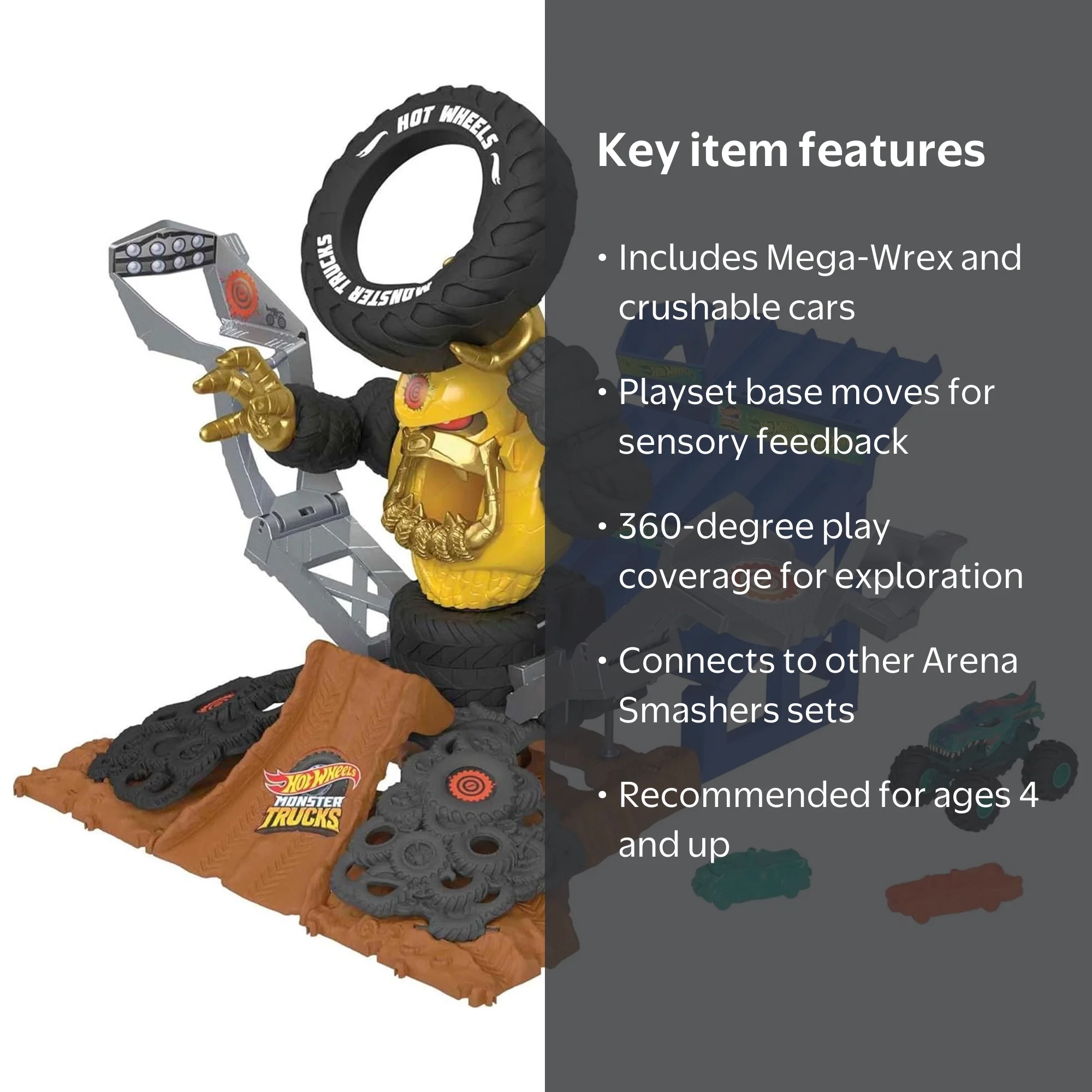 Hot Wheels Mega Wrex Versus Crushzilla Takedown Playset - Walmart.com