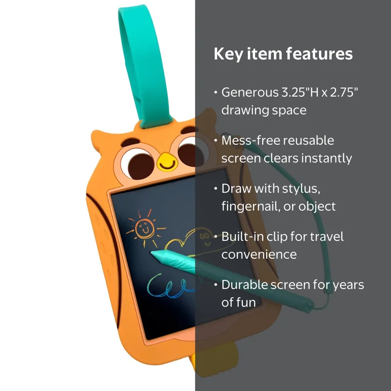 Boogie Board Scribble Pals Owl Portable Doodle Tablet for Children