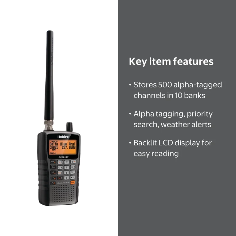 Uniden, Handheld Scanner, BC125AT, 500 Alpha Tagged Channels