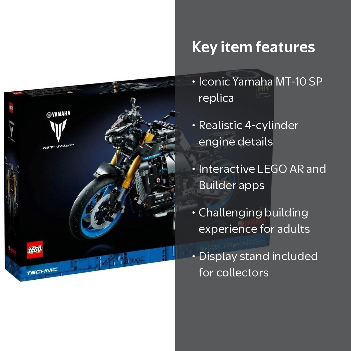 LEGO, Yamaha MT-10 SP, 42159, 25cm H x 44cm L x 15cm W - Walmart.com