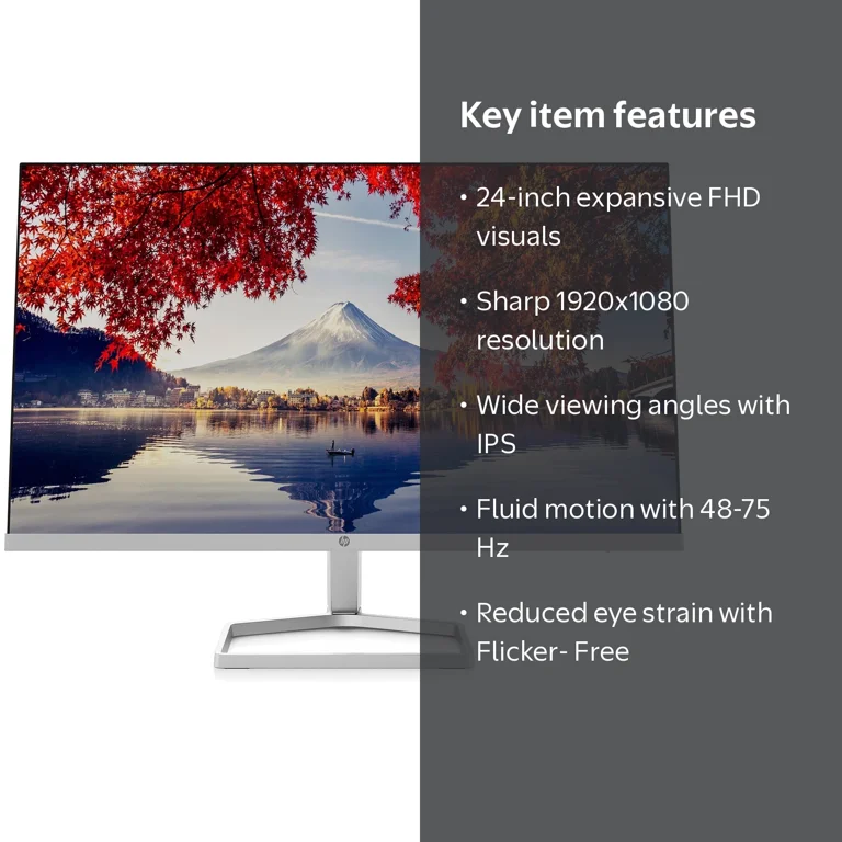 HP 24 Inch FHD Monitor with Computer LCD Display, Anti-Glare, HDMI