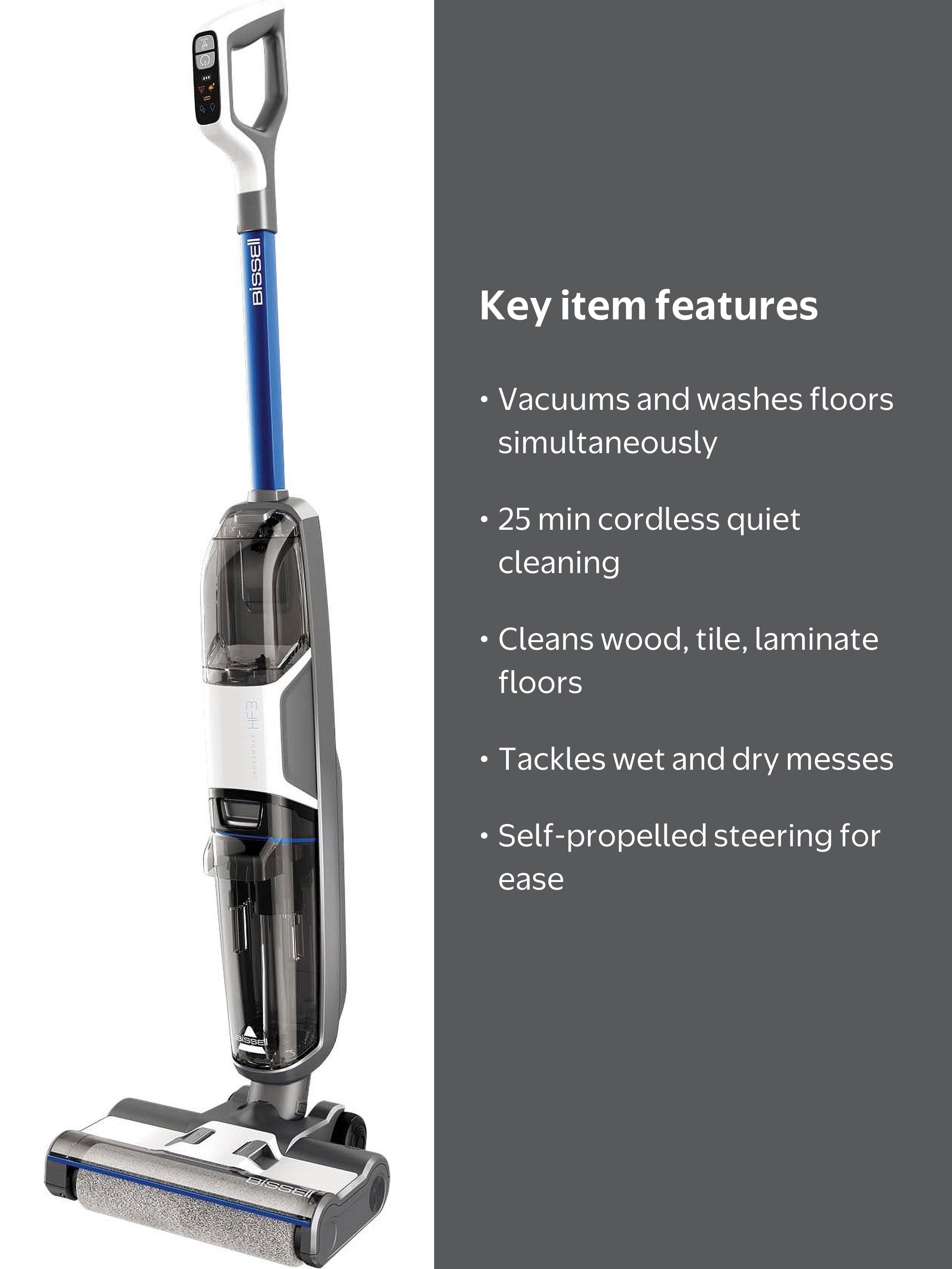 BISSELL CrossWave HF3 Cordless Multi-Surface Wet Dry Vac 3649A