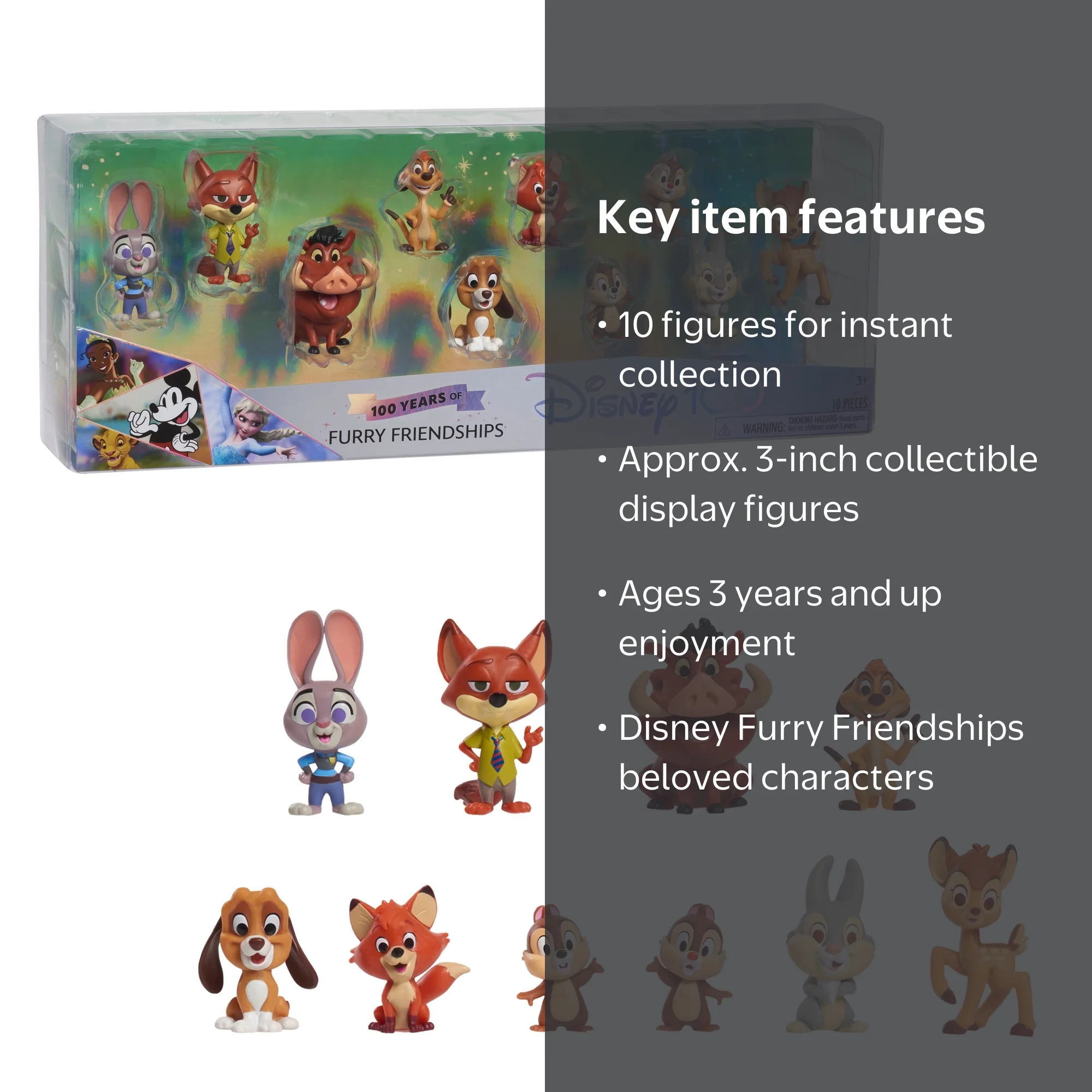Disney 100 Years of Furry Friendships Mini Action Figures, Limited