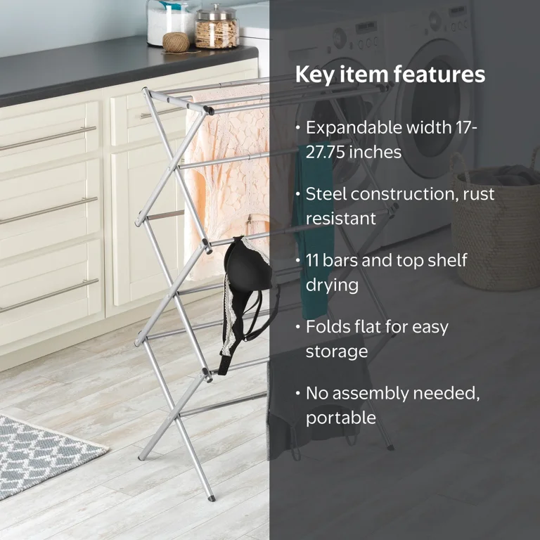 Whitmor Expandable Drying Rack - Silver - Walmart.com