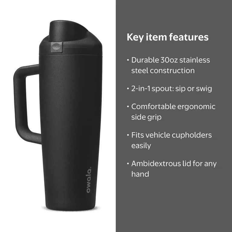 新品owala FreeSip Tumbler 水筒30oz Owala, Tumbler, 30oz, Stainless Steel, Very Dark - Walmart.com