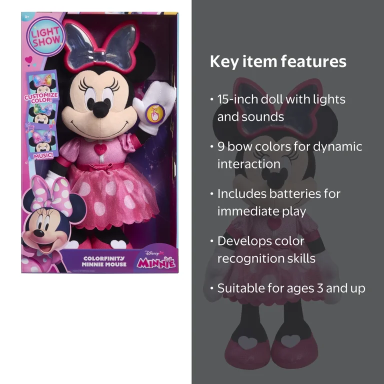 Disney Junior Colorfinity Minnie Mouse, 15 in Lights & Sounds