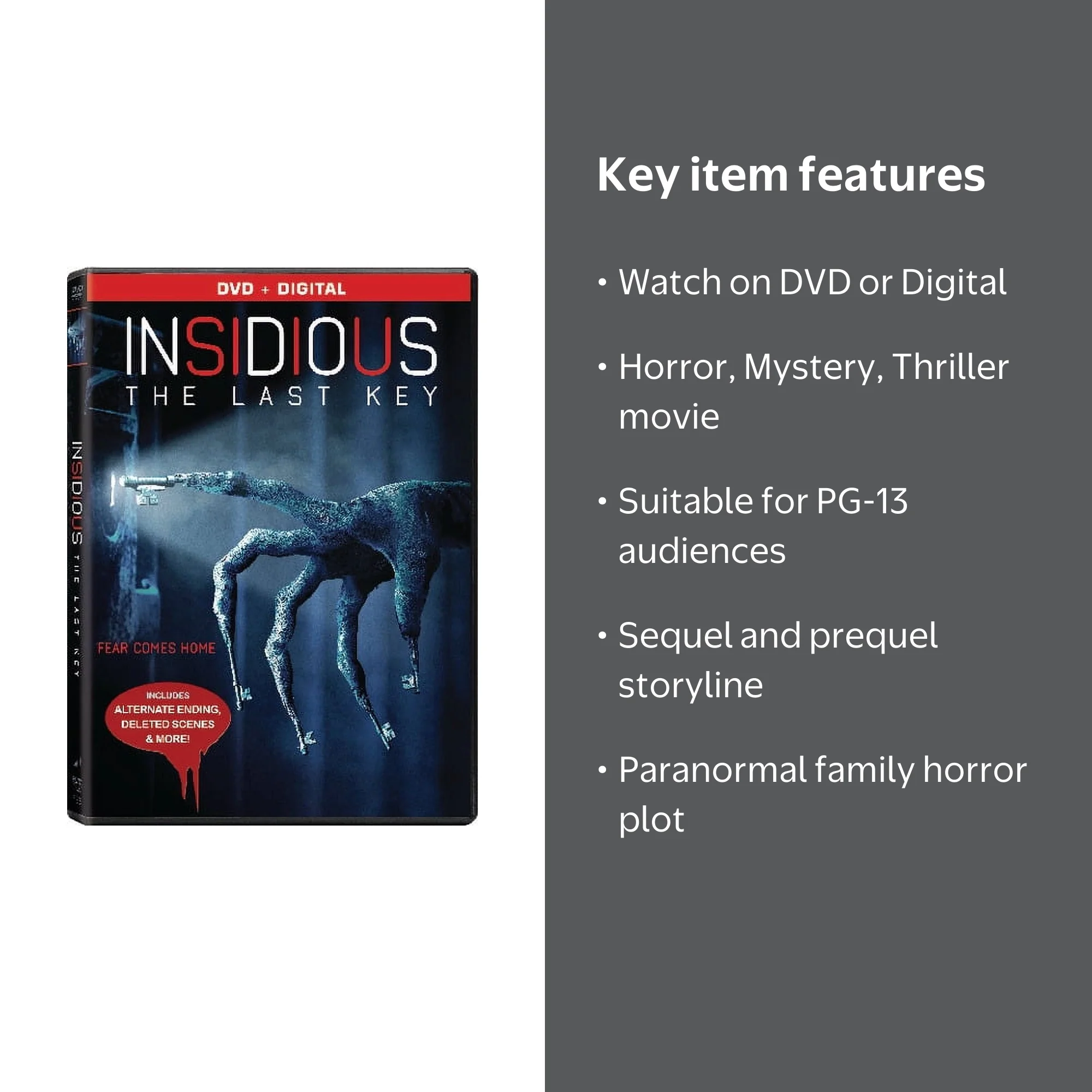 Insidious: The Last Key (DVD+ Digital Sony Pictures) Horror