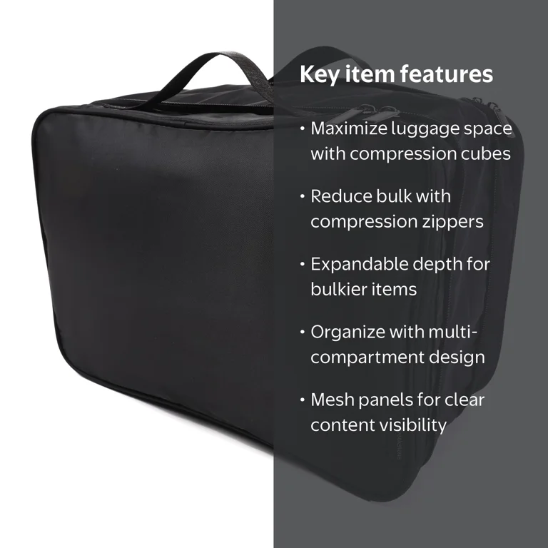 Brookstone 2 Pack with Zippers, XL Compression Packing Cube Set
