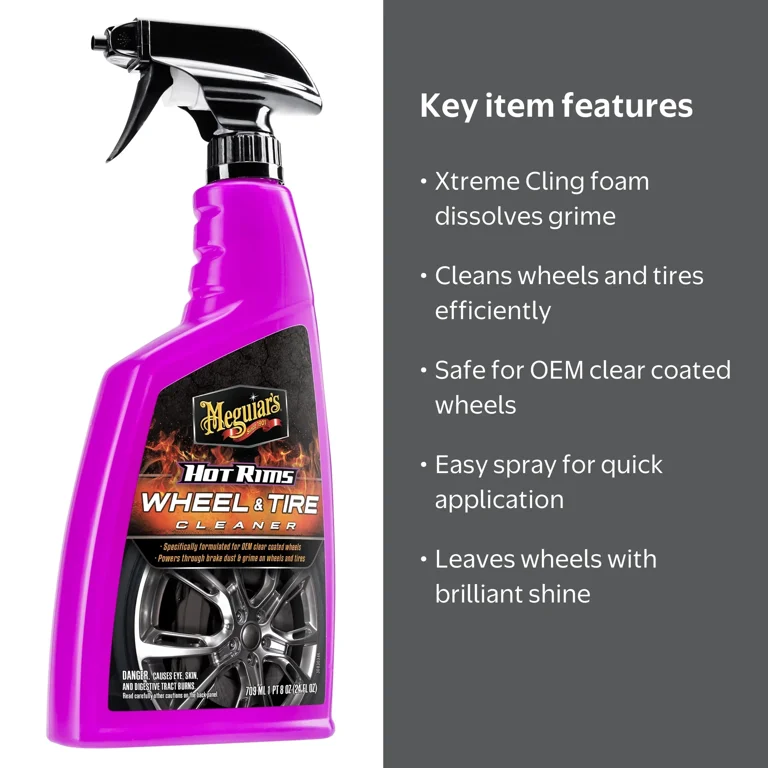Meguiar's, Hot Rims Wheel and Tire Cleaner, G9524, 24 oz spray