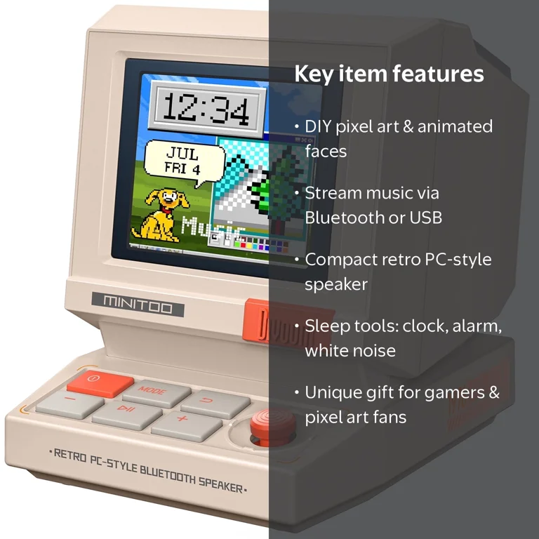 Divoom, Computer Speaker, MiniRetro PC-Style, Pixel Screen